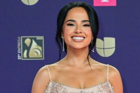 US singer Becky G arrives for Univision's 37th Premio Lo Nuestro at the Kaseya Center in Miami, Florida, on February 20, 2025.