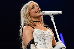 Sabrina Carpenter photos NYC Dolce & Gabbana corset dress