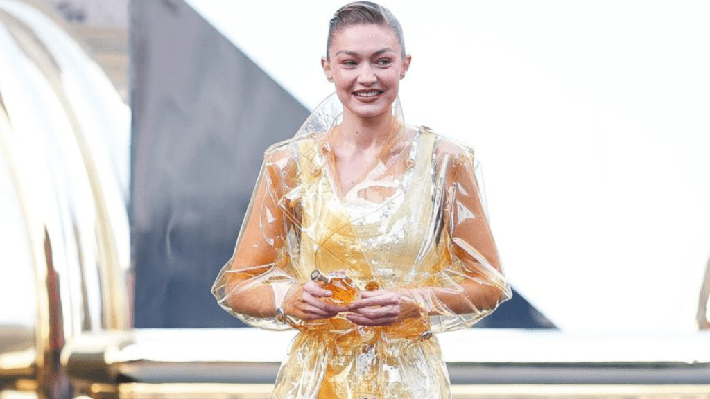 Gigi Hadid Rabanne, Gigi Hadid NYC, Gigi Hadid photos, Gigi Hadid see-through jacket, Gigi Hadid