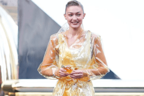 Gigi Hadid Rabanne, Gigi Hadid NYC, Gigi Hadid photos, Gigi Hadid see-through jacket, Gigi Hadid