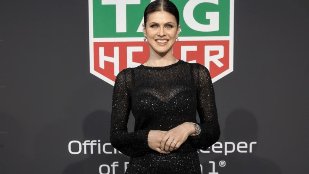 Alexandra Daddario Formula 1 Australian Grand Prix sheer dress photos